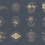 دانلود مجموعه 12 وکتور پرمیوم Vintage Wedding Badges & Stickers