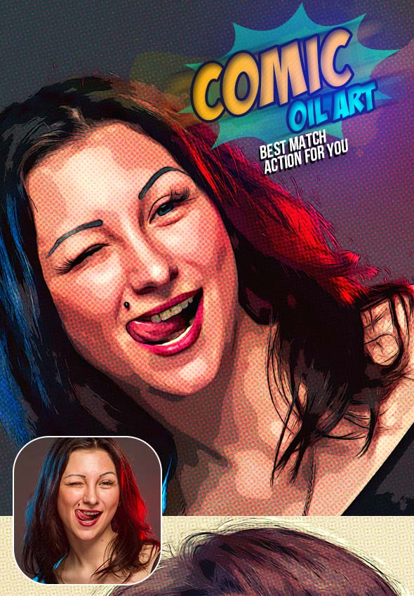 دانلود اکشن فتوشاپ Comic Oil Paint Art - تبدیل تصاویر به کمیک روغنی