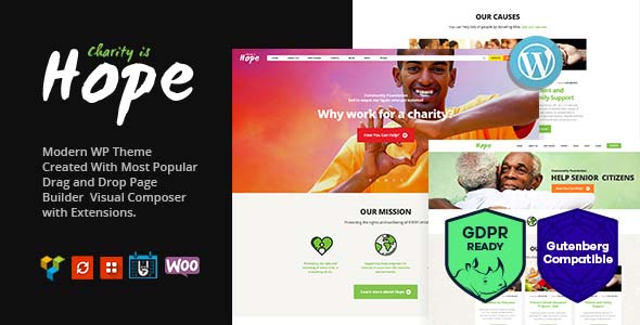 دانلود قالب وردپرس Hope - پوسته موسسه خیریه و کمک های مالی وردپرس | پوسته Donations