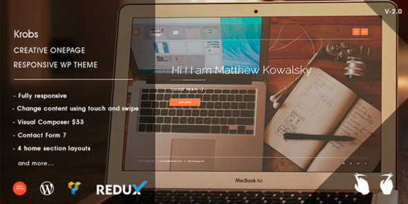 دانلود قالب وردپرس Krobs - پوسته وبلاگ شخصی و خبری وردپرس | پوسته Krobs