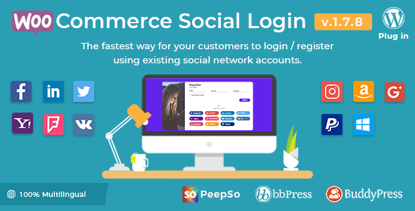 دانلود افزونه وردپرس WooCommerce Social Login | پلاگین WooCommerce Social Login
