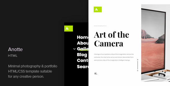 دانلود قالب سایت Anotte - قالب HTML حرفه‌ای عکاسی و فتوگرافی