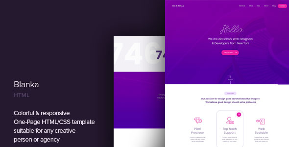 دانلود قالب سایت Blanka - قالب HTML نمونه کار حرفه‌ای