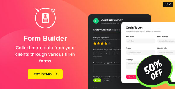 دانلود افزونه وردپرس Form Builder - افزونه حرفه ای ساخت فرم در وردپرس | فرم ساز Form Builder