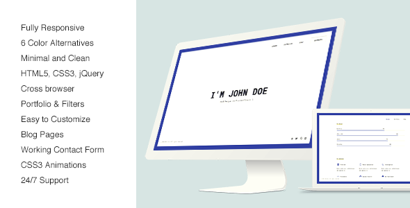 دانلود قالب سایت Glitche - قالب ساخت رزومه و کارت مجازی HTML