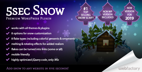 دانلود افزونه ورپرس 5sec Snow - افزونه حرفه‌ای بارش برف در پس زمینه وردپرس | پلاگین 5sec Snow