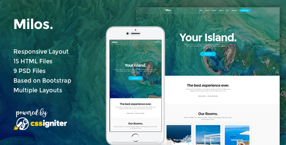 دانلود قالب سایت Milos - قالب HTML هتل و اقامتگاه
