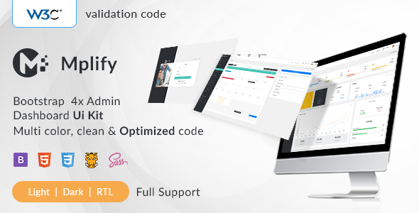 دانلود قالب مدیریت سایت Mplify - قالب قالب داشبورد و مدیریت HTML حرفه ای