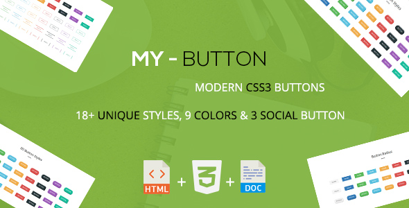 دانلود رایگان Mybutton - مجموعه دکمه‌های مدرن CSS3