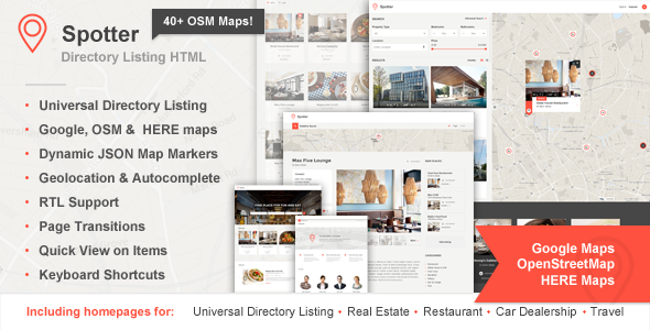 دانلود قالب سایت Spotter - قالب HTML شرکتی و دایرکتوری