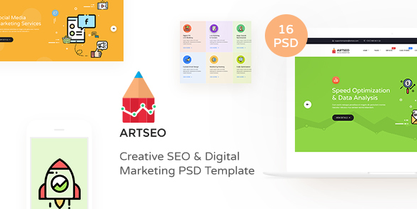 دانلود قالب PSD جدید ARTSEO - قالب PSD کاری و شرکتی