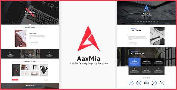 دانلود قالب سایت AaxMia - قالب HTML نمونه کار خلاقانه
