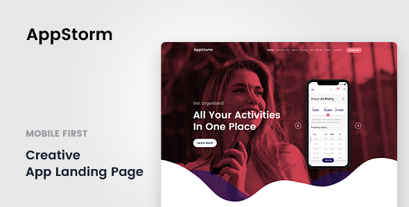 دانلود قالب سایت AppStorm - قالب HTML صفحه فرود