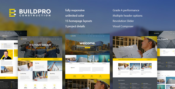 دانلود قالب وردپرس BuildPro - پوسته ساختمان سازی و شرکتی وردپرس | پوسته BuildPro