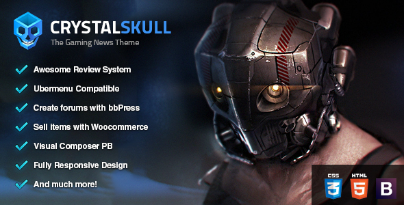 دانلود قالب وردپرس CrystalSkull - پوسته مجله بازی وردپرس | پوسته CrystalSkull