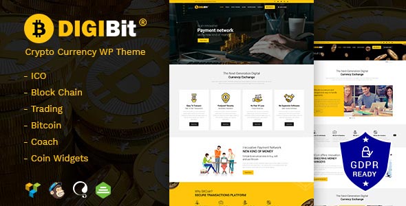 دانلود قالب وردپرس DigiBit - پوسته ماینینگ ارز مجازی وردپرس | پوسته DigiBit