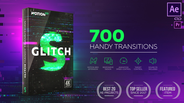 دانلود رایگان پروژه افتر افکت Glitch Transitions | Glitch Transitions After Effect Project