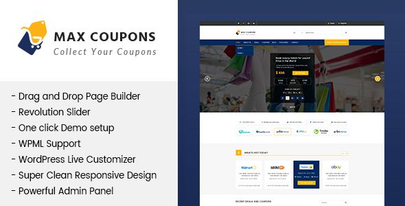 دانلود قالب وردپرس Max Coupons - پوسته عرضه کوپن های تخفیف و معاملات وردپرس | پوسته Max Coupons
