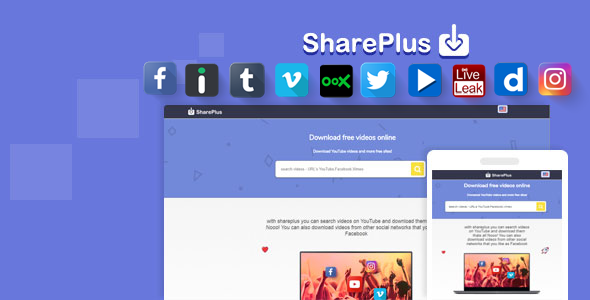 دانلود رایگان اسکریپت Shareplus - پلتفرم اشتراگ گذاری و دانلود ویدیو