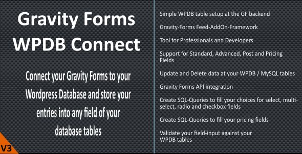 دانلود افزونه وردپرس Gravity Forms - WPDB / MySQL Connect | پلاگین Gravity Forms - WPDB / MySQL Connect