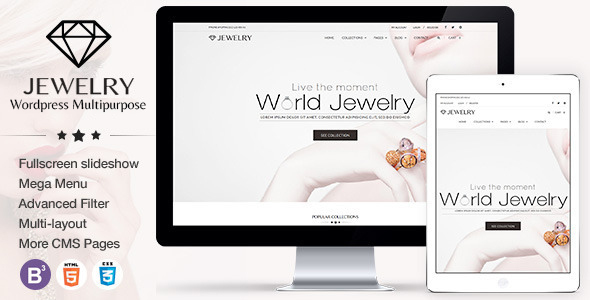 دانلود افزونه وردپرس Jewelry - پوسته واکنش گرا جواهرات وردپرس | پوسته Jewelry