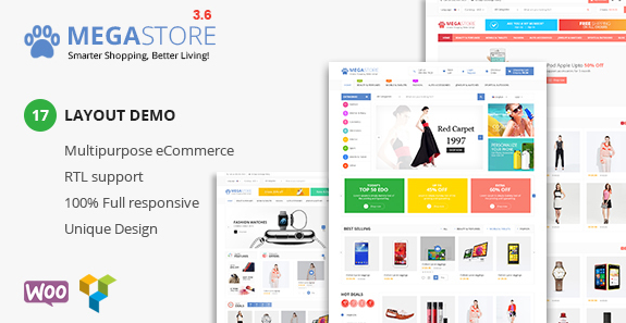 دانلود قالب ووکامرس Mega Store - پوسته فروشگاه واکنش گرا و راست چین وردپرس | پوسته Mega Store