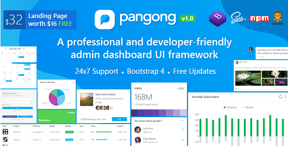 دانلود قالب سایت Pangong – قالب داشبورد و مدیریت HTML