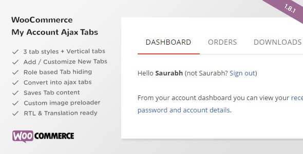 دانلود افزونه وردپرس SS WooCommerce Myaccount Ajax Tabs | پلاگین SS WooCommerce Myaccount Ajax Tabs