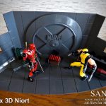 مدل سه بعدی Xmen Diorama Deadpool vs Wolverine