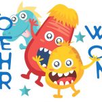 دانلود فونت و وکتور Monster World font & Fun Vector Pack