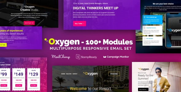 دانلود قالب ایمیل Oxygen - قالب سایت و ایمیل حرفه ای به همراه ماژول