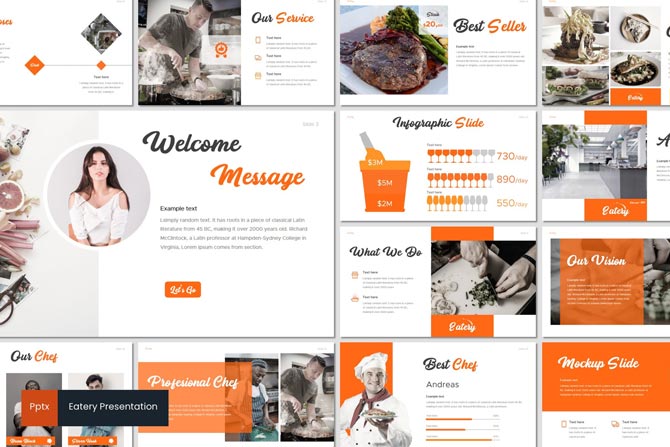 دانلود مجموعه قالب های ارائه Eatery – پاورپوینت | گوگل اسلاید | Keynote