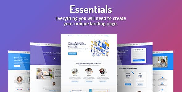 دانلود قالب صفحه فرود حرفه ای Essentials