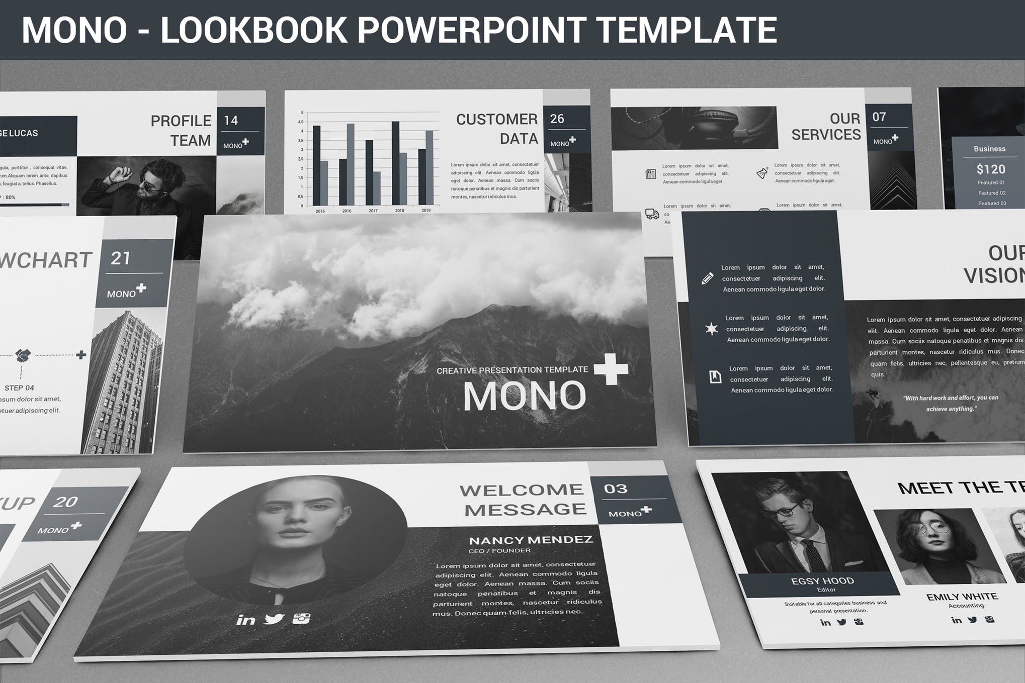 دانلود قالب پاورپوینت Mono - Lookbook