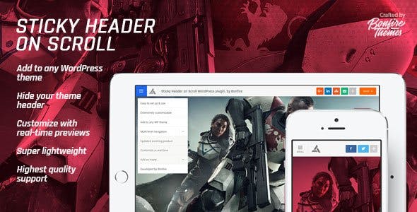 دانلود افزونه وردپرس Sticky Header on Scroll - هدر چسبنده در اسکرول صفحه