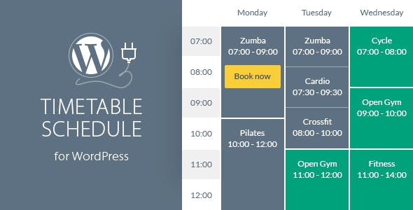 دانلود افزونه وردپرس Timetable Responsive Schedule