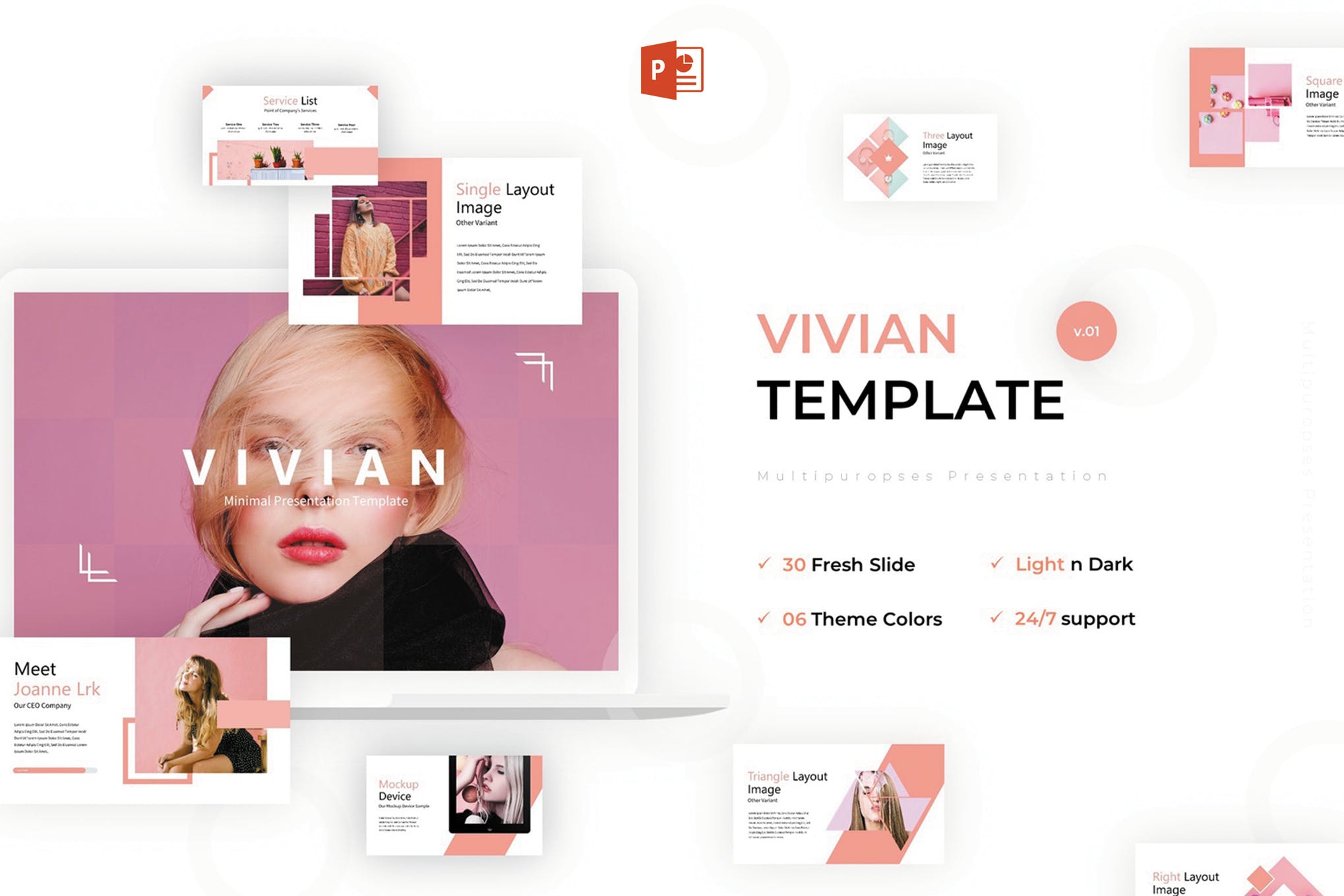 دانلود قالب پاورپوینت Vivian - قالب آماده و خلاقانه Powerpoint