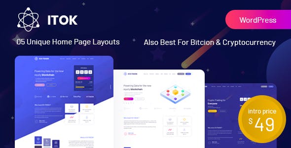 دانلود قالب وردپرس ITok - پوسته خدمات ارز دیجیتال و بیت کوین وردپرس