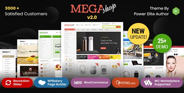 دانلود قالب وردپرس Mega Shop - پوسته فروشگاهی و واکنش گرا ووکامرس