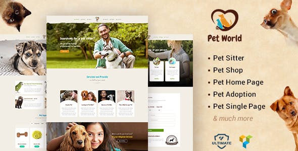 دانلود قالب وردپرس Pet World - پوسته دامپزشکی و مراقبت از حیوانات وردپرس