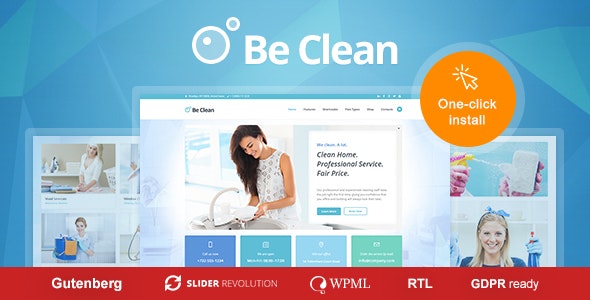 دانلود قالب وردپرس Be Clean - پوسته شرکت خدمات نظافتی وردپرس