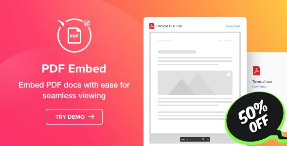 دانلود افزونه وردپرس PDF Embed - نمایش فایل های PDF در وردپرس