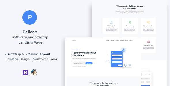 دانلود قالب صفحه فرود Pelican - قالب HTML استارت آپ و معرفی اپلیکیشن