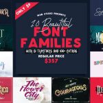 دانلود مجموعه فونت Wub Studio Font Bundle - دارای 150 فونت + Extras