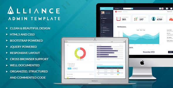 دانلود قالب مدیریت Alliance - قالب HTML داشبورد و مدیریت سایت