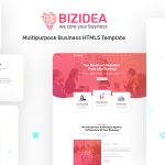 دانلود قالب سایت Bizidea - قالب HTML چند منظوره و واکنش گرای کاری