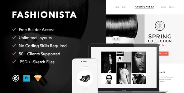 دانلود قالب ایمیل Fashionista - قالب ایمیل حرفه ای و واکنش گرا + سازنده قالب