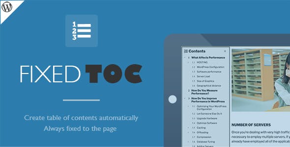 دانلود افزونه وردپرس Fixed TOC - ساخت جدول مطالب خودکار در وردپرس