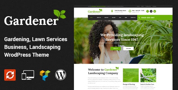 دانلود قالب وردپرس Gardener - پوسته محیط زیست حرفه ای و واکنش گرا وردپرس