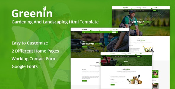 دانلود قالب سایت Greenin - قالب HTML محیط زیست واکنش گرا